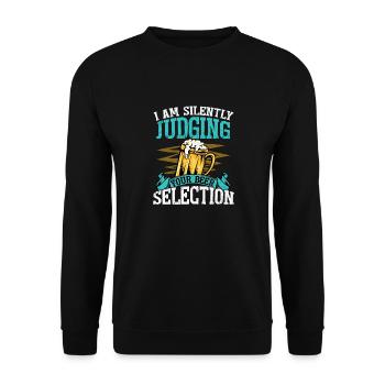 Je juge silencieusement votre sélection de bières Brew Cra - Sweat-shirt Unisexe - noir - Devant - Alina (178cm) & Michal (187cm)