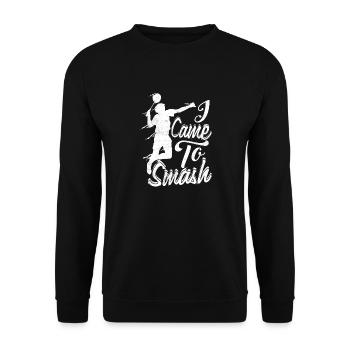 I Came To Smash Player Badminton - Unisex Sweatshirt - black - Front - Alina (178cm) & Michal (187cm)