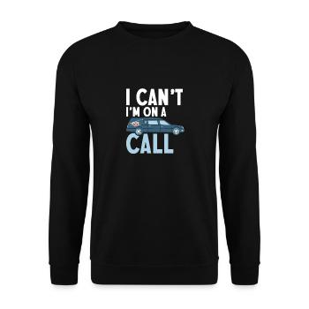 I Can't I'm On A Call Mortician Mortuary - Unisex Sweatshirt - black - Front - Alina (178cm) & Michal (187cm)