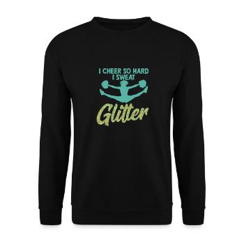 I Cheer So Hard I Sweat Glitter Cheerleader Cheerl - Unisex Sweatshirt - black - Front - Alina (178cm) & Michal (187cm)