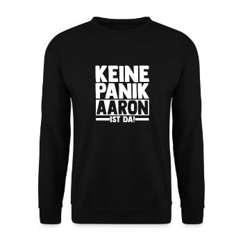 First name Aaron - Unisex Sweatshirt - black - Front - Alina (178cm) & Michal (187cm)