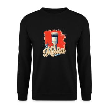 Tolle Maler Handwerker Design - Unisex Pullover - Schwarz - Vorne - Alina (178cm) & Michal (187cm)