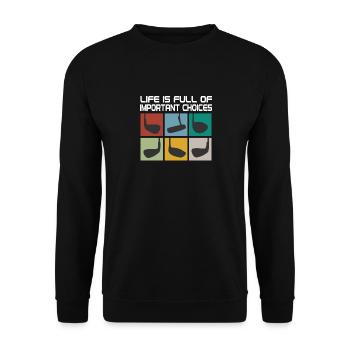 La vie est pleine de choix importants Clubs de golf - Sweat-shirt Unisexe - noir - Devant - Alina (178cm) & Michal (187cm)