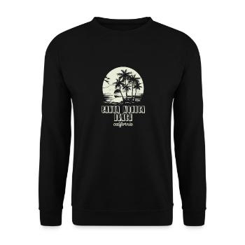 Santa Monica Beach California Sonnenuntergang - Unisex Pullover - Schwarz - Vorne - Alina (178cm) & Michal (187cm)
