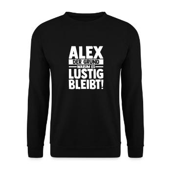 Alexander Alexandra Alexa Alex - Unisex Pullover - Schwarz - Vorne - Alina (178cm) & Michal (187cm)