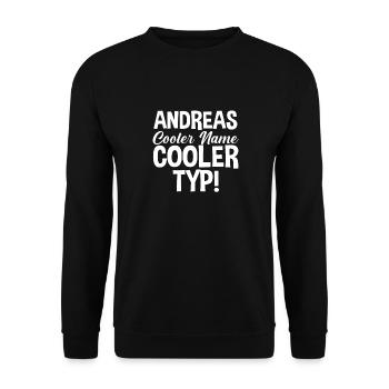 Vorname Andreas - Unisex Pullover - Schwarz - Vorne - Alina (178cm) & Michal (187cm)