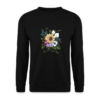 Blossom Arrangement - Unisex Sweatshirt - black - Front - Alina (178cm) & Michal (187cm)