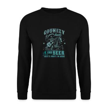 Country-Musik-Liebhaber, darum bin ich hier Country - Unisex Pullover - Schwarz - Vorne - Alina (178cm) & Michal (187cm)