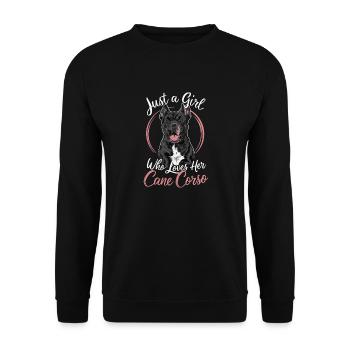 Cane Corso Chien - Sweat-shirt Unisexe - noir - Devant - Alina (178cm) & Michal (187cm)