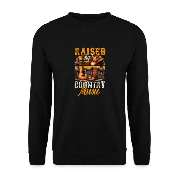 Country-Musik-Liebhaber, der mit Country-Musik aufgewachsen ist - Unisex Pullover - Schwarz - Vorne - Alina (178cm) & Michal (187cm)