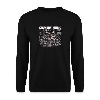 Country-Musik-Liebhaber lustige Country-Musik hören - Unisex Pullover - Schwarz - Vorne - Alina (178cm) & Michal (187cm)