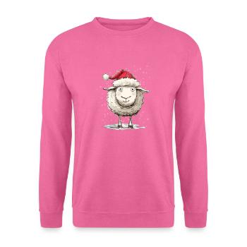 Weihnachts- Schaf - Unisex Pullover - Pink - Vorne