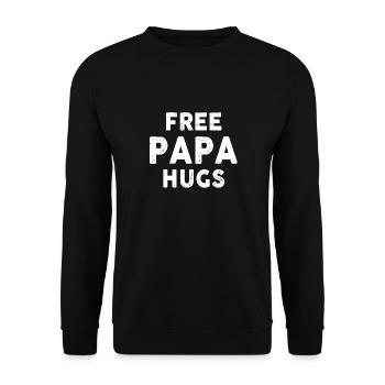 Free Papa Hugs - Unisex Pullover - Schwarz - Vorne - Alina (178cm) & Michal (187cm)