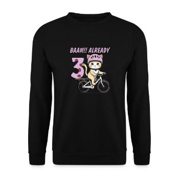 VÉLO CHAT BAAM !! DÉJÀ TROIS - Sweat-shirt Unisexe - noir - Devant - Alina (178cm) & Michal (187cm)