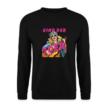 FEMME ENFANT DES ANNÉES 70 - Sweat-shirt Unisexe - noir - Devant - Alina (178cm) & Michal (187cm)