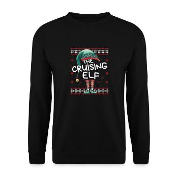 Cruising Elf Funny Christmas Outfit for Family - Unisex Sweatshirt - black - Front - Alina (178cm) & Michal (187cm)