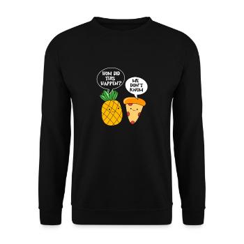 Pizza Hawaii Pizza Pineapple - Unisex Sweatshirt - black - Front - Alina (178cm) & Michal (187cm)