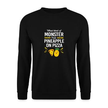 Pizza Hawaii Pizza Ananas - Unisex Pullover - Schwarz - Vorne - Alina (178cm) & Michal (187cm)