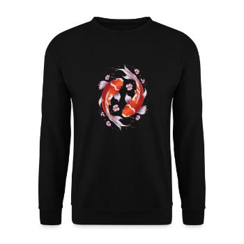 Koi Fisch Karpfen Japan China Fische - Unisex Pullover - Schwarz - Vorne - Alina (178cm) & Michal (187cm)