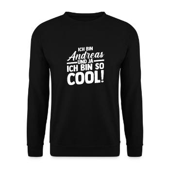 Prénom Andreas - Sweat-shirt Unisexe - noir - Devant - Alina (178cm) & Michal (187cm)