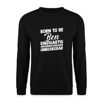 Vorname Ben - Unisex Pullover - Schwarz - Vorne - Alina (178cm) & Michal (187cm)