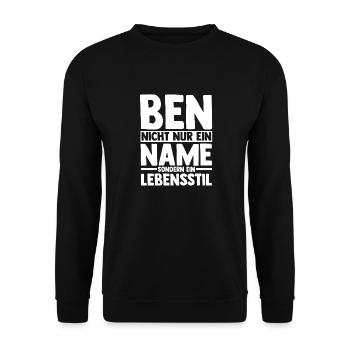 Vorname Ben - Unisex Pullover - Schwarz - Vorne - Alina (178cm) & Michal (187cm)