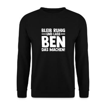 Vorname Ben - Unisex Pullover - Schwarz - Vorne - Alina (178cm) & Michal (187cm)