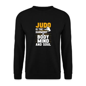Citation de judo pour le judoka et les arts martiaux - Sweat-shirt Unisexe - noir - Devant - Alina (178cm) & Michal (187cm)