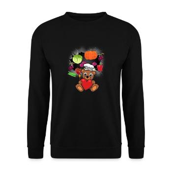 Teddy Cook Cooks Cook Vegetable Cooking Bear - Unisex Sweatshirt - black - Front - Alina (178cm) & Michal (187cm)
