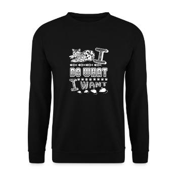 Bengal cat Bengal I Do What I Want - Unisex Sweatshirt - black - Front - Alina (178cm) & Michal (187cm)