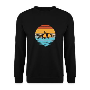 Aquarium Fish keeper Clown Design - Unisex Sweatshirt - black - Front - Alina (178cm) & Michal (187cm)