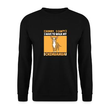 Drôle Chihuahua chien disant cadeau promenade - Sweat-shirt Unisexe - noir - Devant - Alina (178cm) & Michal (187cm)