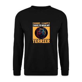 Funny Terrier Saying Dog Gift - Unisex Sweatshirt - black - Front - Alina (178cm) & Michal (187cm)
