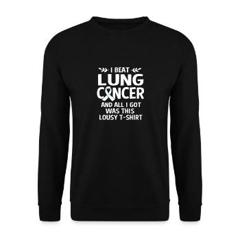 Lung Cancer Survivor Lung - Unisex Sweatshirt - black - Front - Alina (178cm) & Michal (187cm)