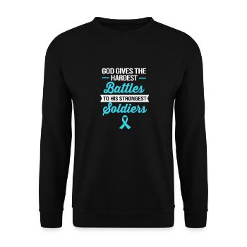 Lung Cancer Survivor Lung - Unisex Sweatshirt - black - Front - Alina (178cm) & Michal (187cm)