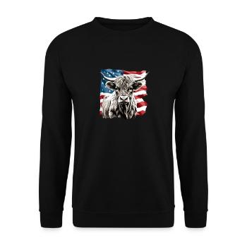 Kuhbauer Lustiger Bauernhof Kühe Tierfarm - Unisex Pullover - Schwarz - Vorne - Alina (178cm) & Michal (187cm)