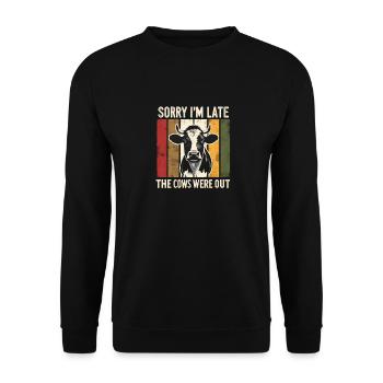 Cow Farmer Funny Farming Cows Animal Farm - Unisex Sweatshirt - black - Front - Alina (178cm) & Michal (187cm)