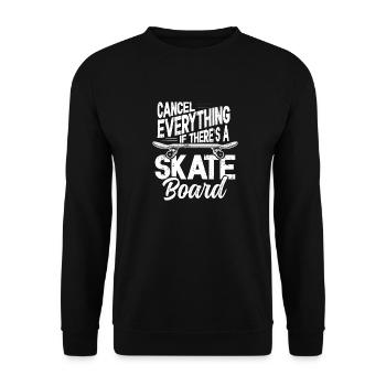 Alles absagen, wenn es eine Skateboard-Retro gibt - Unisex Pullover - Schwarz - Vorne - Alina (178cm) & Michal (187cm)