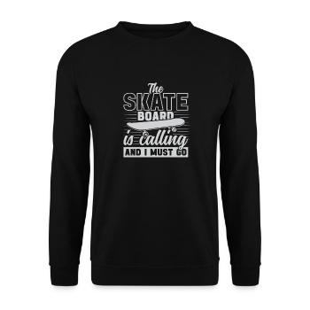 Skateboarden das Skateboard heißt lustig - Unisex Pullover - Schwarz - Vorne - Alina (178cm) & Michal (187cm)
