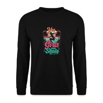 Les filles de skateboard peuvent patiner coloré - Sweat-shirt Unisexe - noir - Devant - Alina (178cm) & Michal (187cm)