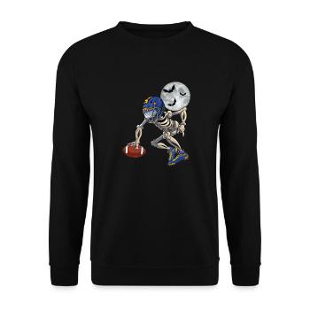 Drôle Squelette Jouant Au Football Joyeux Halloween - Sweat-shirt Unisexe - noir - Devant - Alina (178cm) & Michal (187cm)