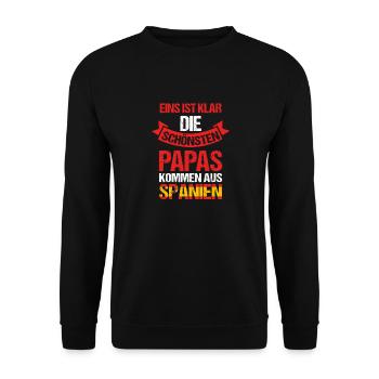 Spaniard, Dad, Father, Father's Day, Spain - Unisex Sweatshirt - black - Front - Alina (178cm) & Michal (187cm)