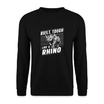 Nashorn Rhinozeros - Unisex Pullover - Schwarz - Vorne - Alina (178cm) & Michal (187cm)