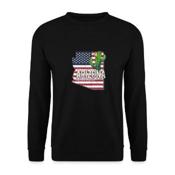 Arizona États-Unis Carte murale rétro Vintage - Sweat-shirt Unisexe - noir - Devant - Alina (178cm) & Michal (187cm)