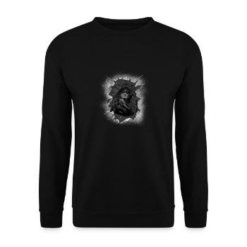 mystical, spiritual, shaman, shaman, indigenous - Unisex Sweatshirt - black - Front - Alina (178cm) & Michal (187cm)
