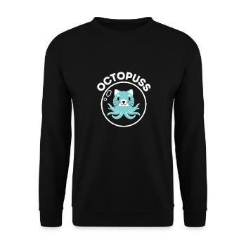 Funny Cat Pun - Unisex Sweatshirt - black - Front - Alina (178cm) & Michal (187cm)