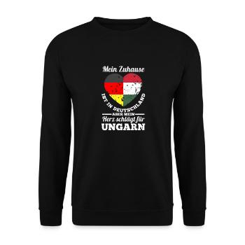 Magyaren Deutschland Ungarn - Unisex Pullover - Schwarz - Vorne - Alina (178cm) & Michal (187cm)