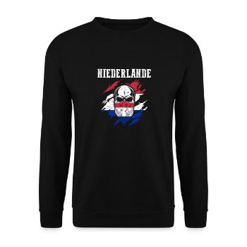 Pays-Bas Pays-Bas - Sweat-shirt Unisexe - noir - Devant - Alina (178cm) & Michal (187cm)