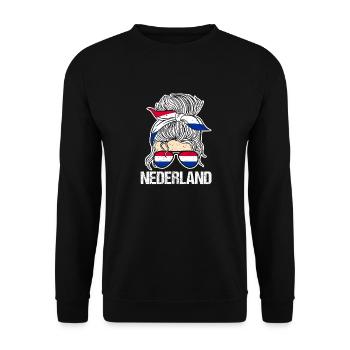Pays-Bas Pays-Bas - Sweat-shirt Unisexe - noir - Devant - Alina (178cm) & Michal (187cm)