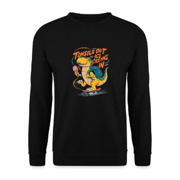 T-Rex Tonsils Out Cream In Tonsillectomy - Unisex Sweatshirt - black - Front - Alina (178cm) & Michal (187cm)